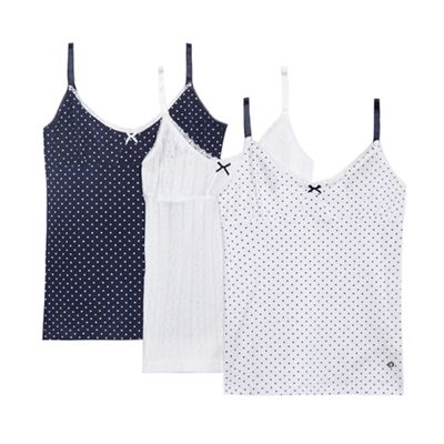 Pack of three girls' spot print vests